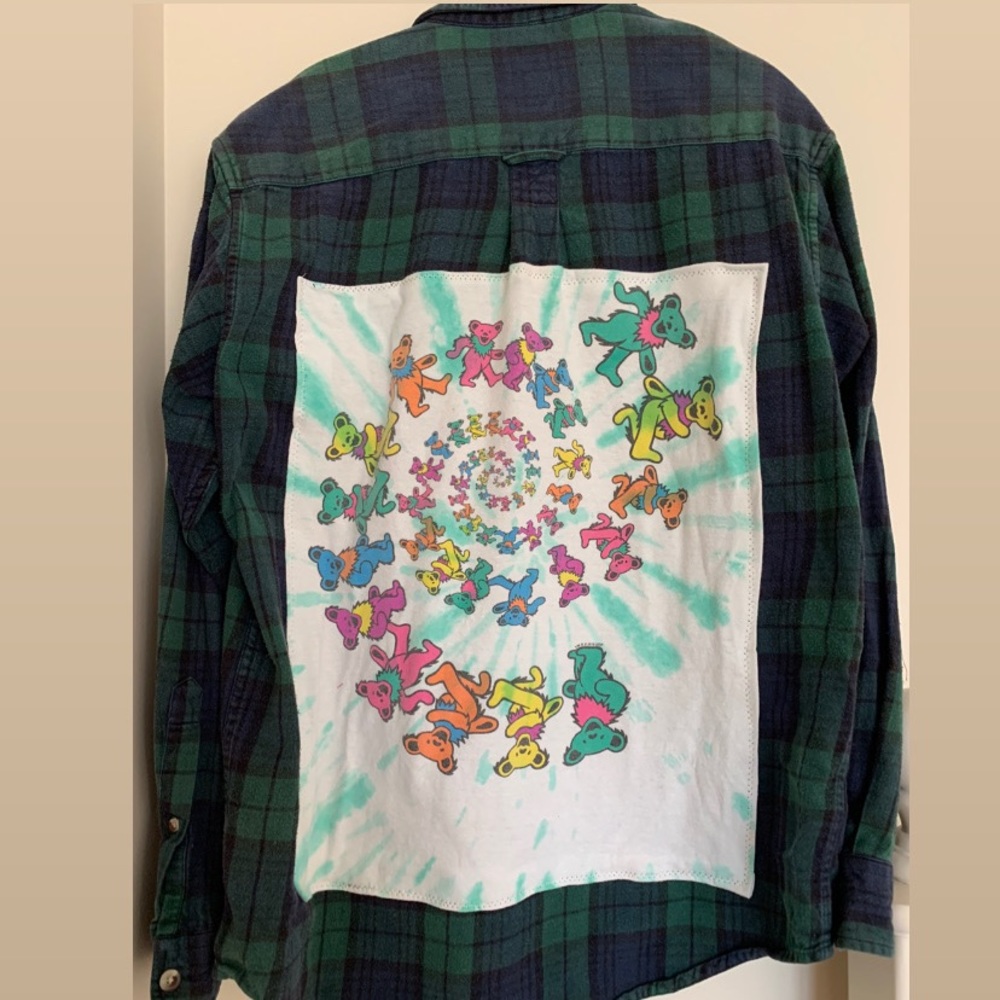 upcycled flannel Grateful Dead